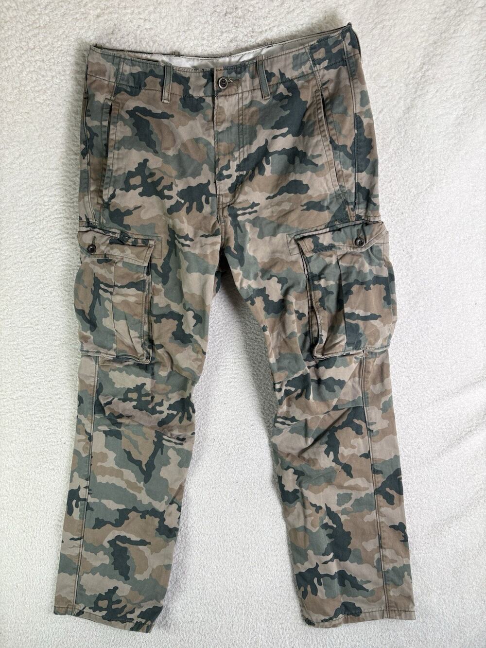 Levis Green Camo Cargo Pants Mens 31x30 (FITS 33x28) Woodland White Tab